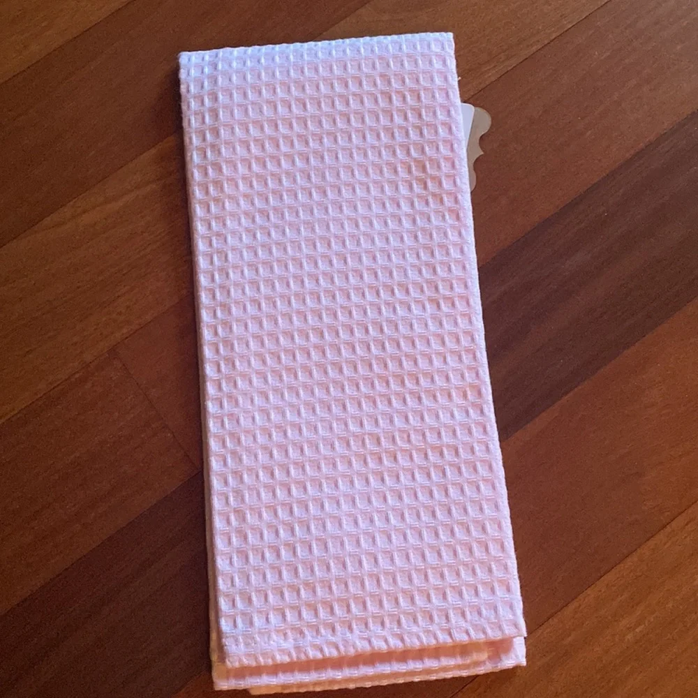 NWT Mud Pie Pink Embroidered Spring Tea Dish Towel, Spatula & Cookie Cutter